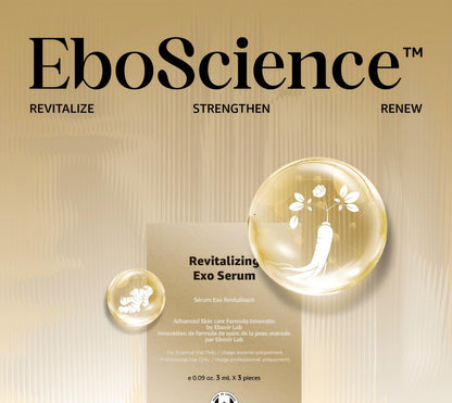EboScience Revitalizing Exo Serum - Plant-Derived Exosome Skin Treatment for Anti-Aging & Repair - 3 x 3ml